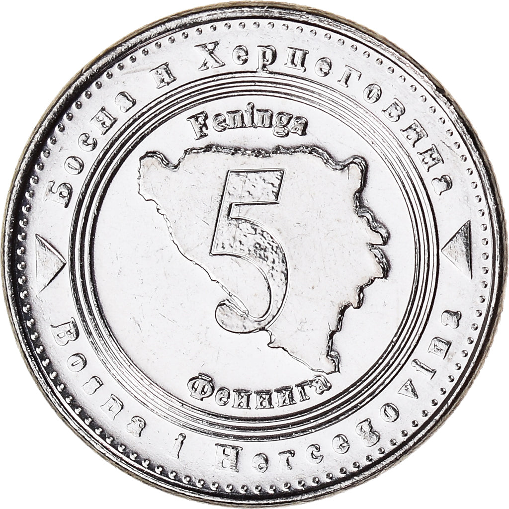 Monnaie, Bosnie-Herzégovine, 5 Feninga, 2005, British Royal Mint, SPL, Nickel