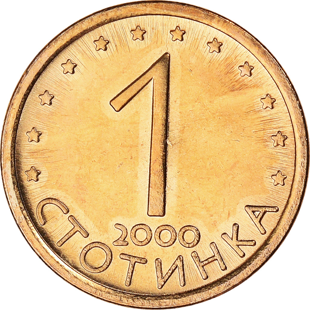 Moeda, Bulgária, Stotinka, 2000, MS(65-70), Alumínio-Bronze, KM:237
