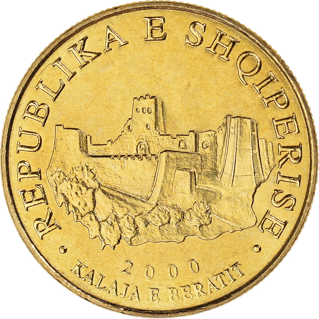 Coin, Albania, 10 Lekë, 2000, Rome, MS(64), Aluminum-Bronze, KM:77