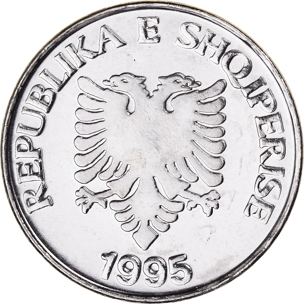 Coin, Albania, 5 Lekë, 1995, Rome, MS(60-62), Nickel plated steel, KM:76