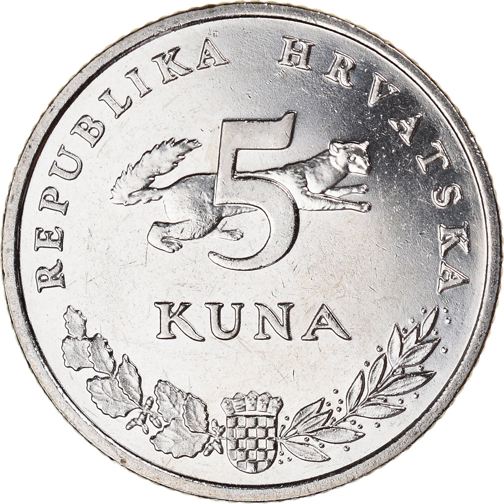 Coin, Croatia, 5 Kuna, 2001, MS(63), Copper-Nickel-Zinc, KM:11