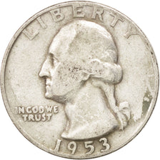 United States, Washington Quarter, 1953, Philadelphia, KM:164, VF(30-35)
