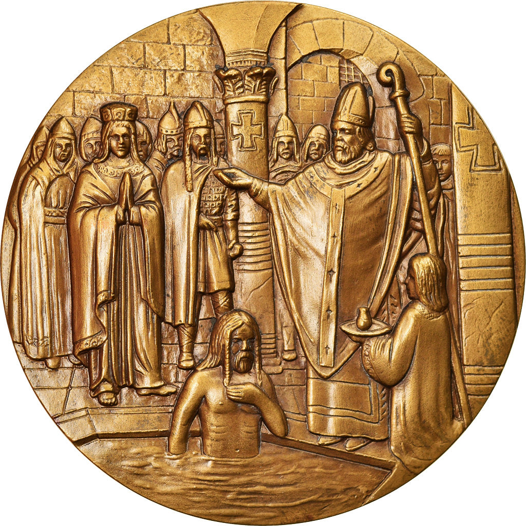 France, Medal, XVème Centenaire du Baptème de Clovis, Reims, History, 1996