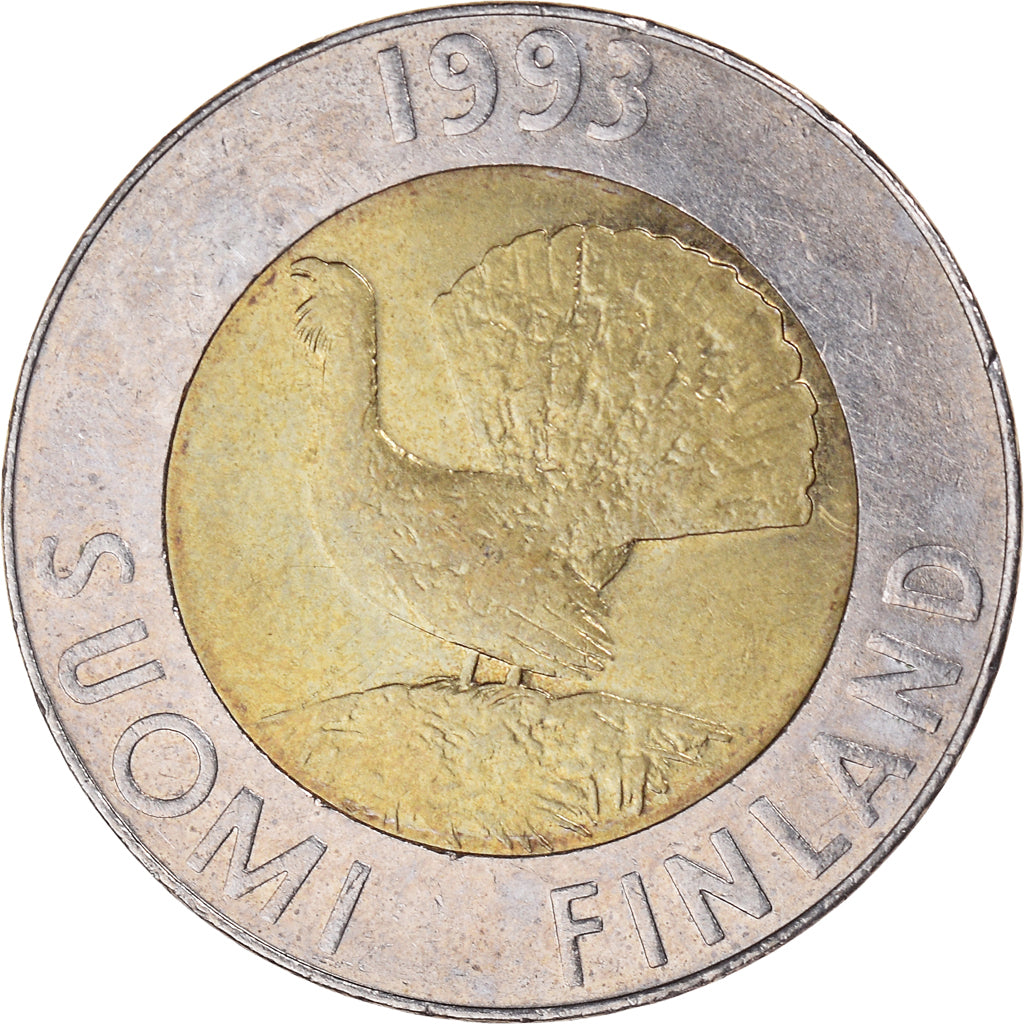 Coin, Finland, 10 Markkaa, 1993, AU(50-53), Bi-Metallic, KM:77