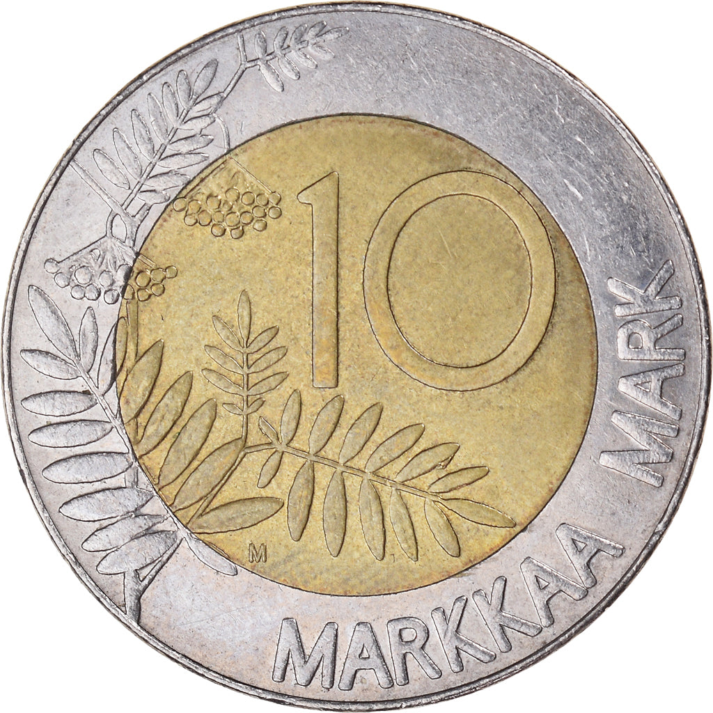 Coin, Finland, 10 Markkaa, 1993, AU(50-53), Bi-Metallic, KM:77