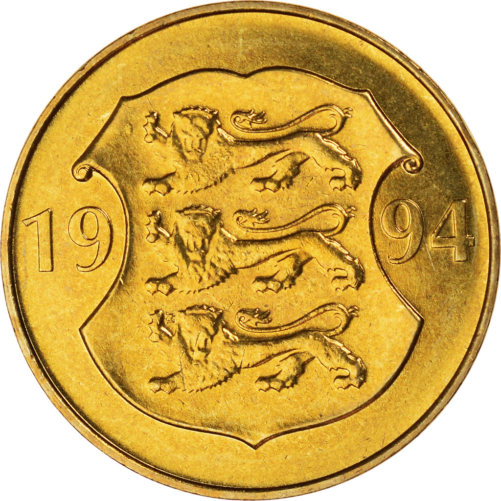 Coin, Estonia, 5 Krooni, 1994, MS(60-62), Aluminum-Bronze, KM:30