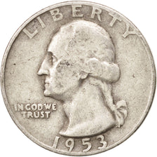 Stati Uniti, Washington Quarter, Quarter, 1953, U.S. Mint, Denver, MB+, Argen...