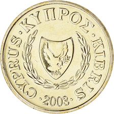 Münze, Zypern, Cent, 2003, UNZ+, Nickel-brass, KM:53.3