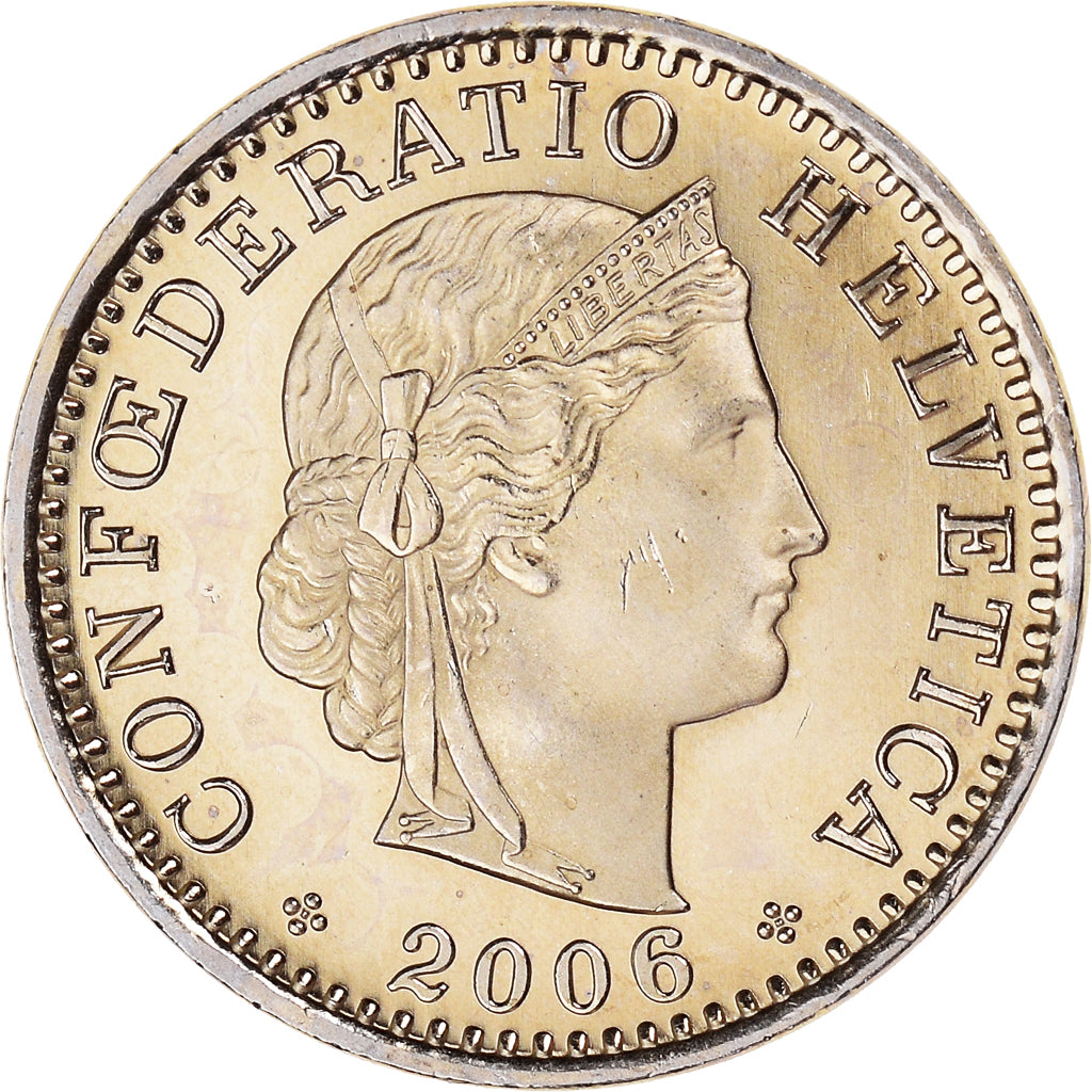 Coin, Switzerland, 20 Rappen, 2006, Bern, MS(64), Copper-nickel, KM:29a