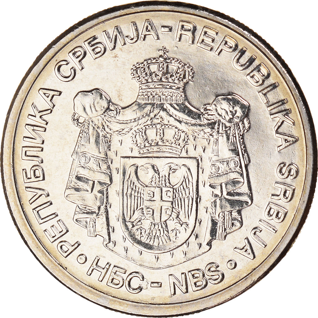 Coin, Serbia, 10 Dinara, 2006, AU(55-58), Copper-Nickel-Zinc, KM:41