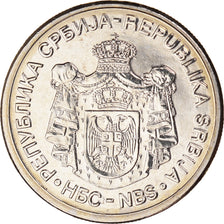 Coin, Serbia, 10 Dinara, 2006, AU(55-58), Copper-Nickel-Zinc, KM:41