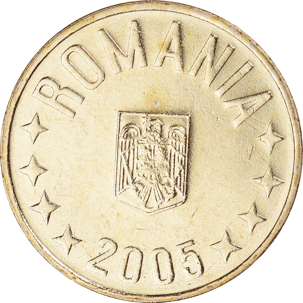Coin, Romania, 50 Bani, 2005, Bucharest, AU(50-53), Nickel-brass, KM:192