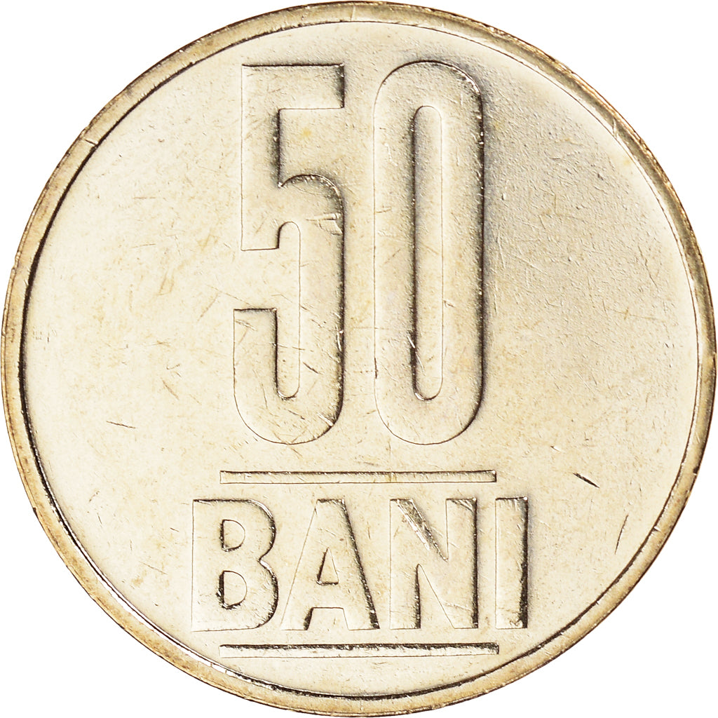 Coin, Romania, 50 Bani, 2005, Bucharest, AU(50-53), Nickel-brass, KM:192
