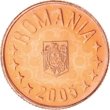 Coin, Romania, 5 Bani, 2005, Bucharest, MS(60-62), Copper Plated Steel, KM:190