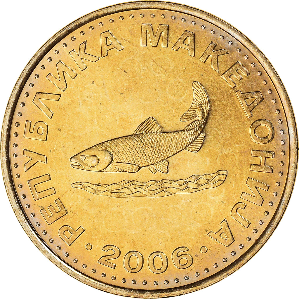 Coin, Macedonia, 2 Denari, 2006, MS(60-62), Brass, KM:3
