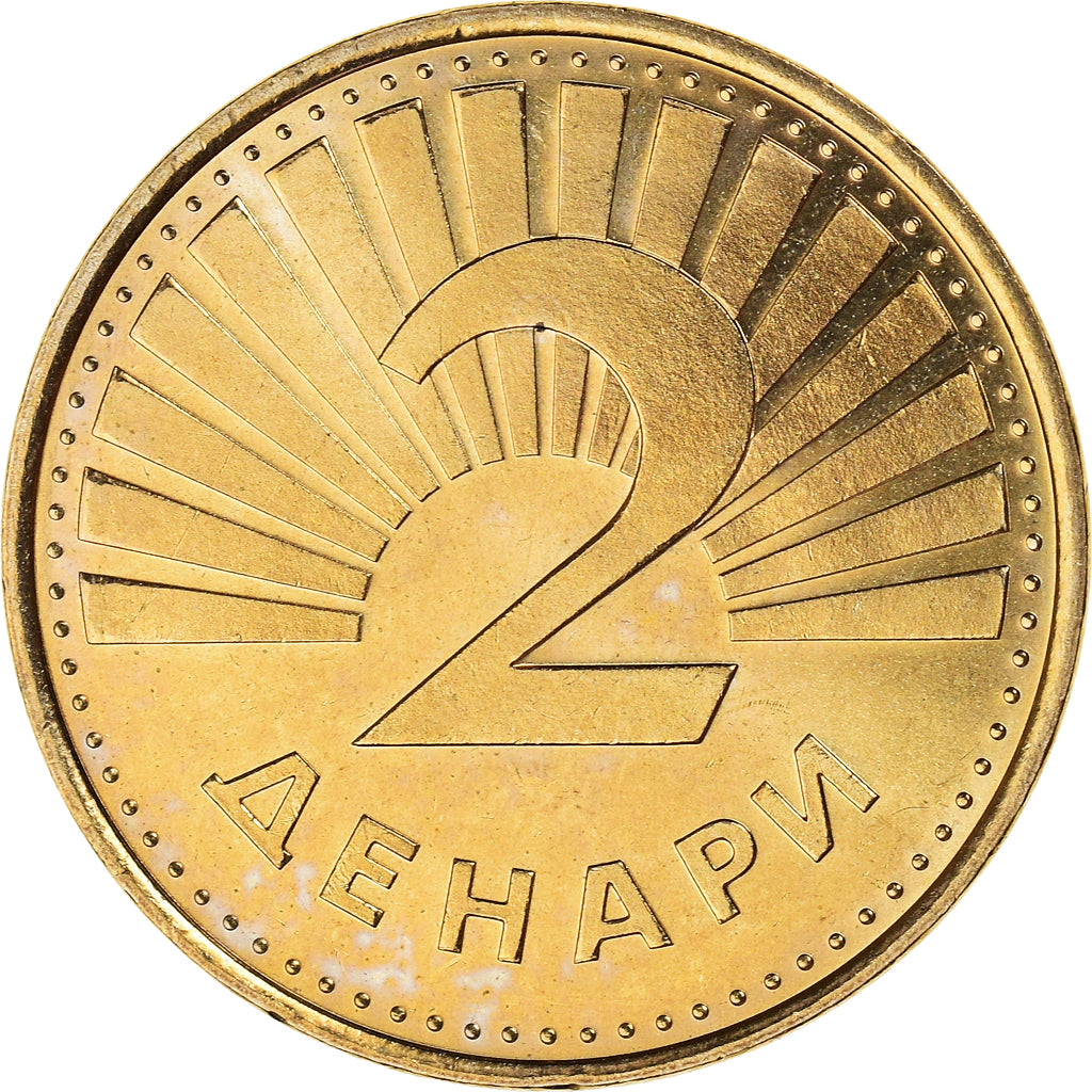 Coin, Macedonia, 2 Denari, 2006, MS(60-62), Brass, KM:3
