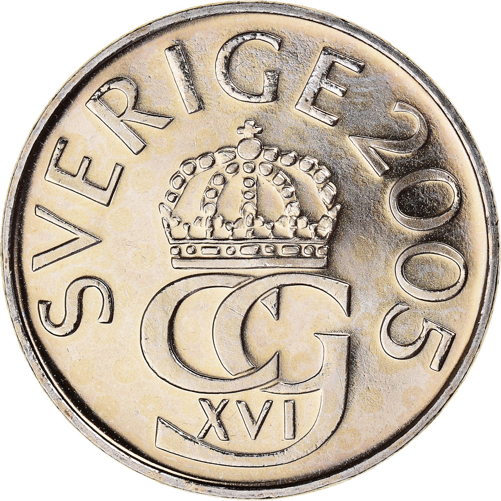 Coin, Sweden, Carl XVI Gustaf, 5 Kronor, 2005, MS(64), Copper-Nickel Clad