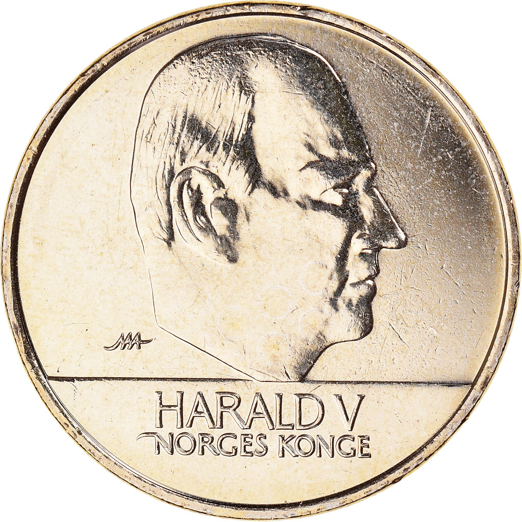 Coin, Norway, Harald V, 20 Kroner, 2005, AU(50-53), Nickel-brass, KM:453
