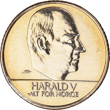 Coin, Norway, Harald V, 10 Kroner, 2007, EF(40-45), Nickel-brass, KM:457