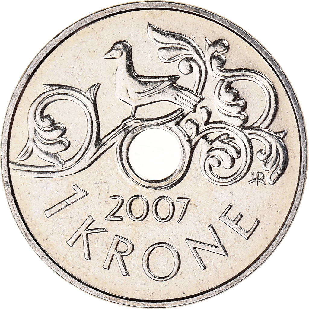 Coin, Norway, Harald V, Krone, 2007, AU(55-58), Copper-nickel, KM:462