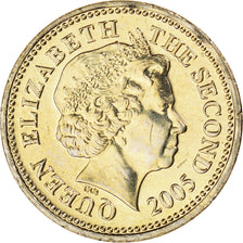 Coin, Jersey, Elizabeth II, Pound, 2005, MS(63), Nickel-brass, KM:101