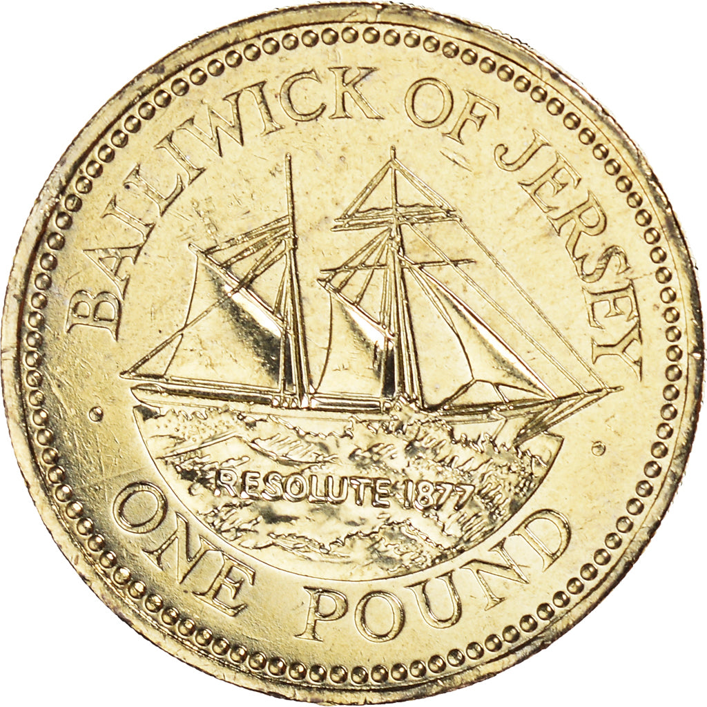 Coin, Jersey, Elizabeth II, Pound, 2005, MS(63), Nickel-brass, KM:101