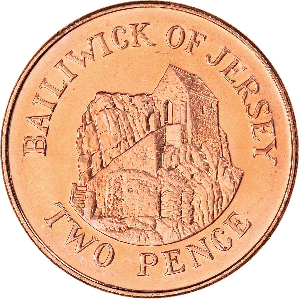 Coin, Jersey, Elizabeth II, 2 Pence, 2008, MS(60-62), Copper Plated Steel