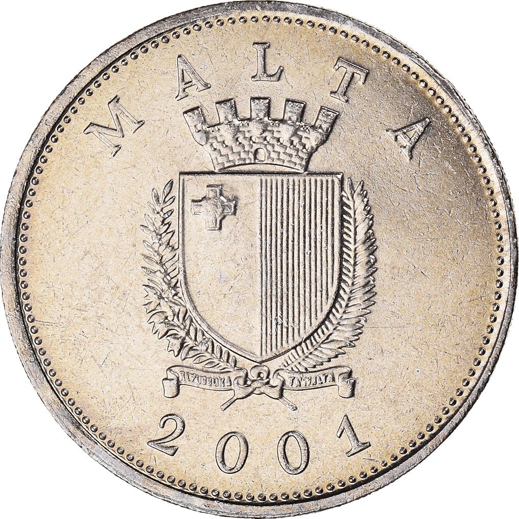 Moneta, Malta, 25 Cents, 2001, Franklin Mint, BB+, Rame-nichel, KM:97