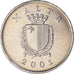 Moneta, Malta, 25 Cents, 2001, Franklin Mint, BB+, Rame-nichel, KM:97