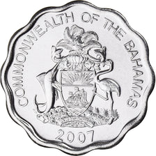 Coin, Bahamas, Elizabeth II, 10 Cents, 2007, Franklin Mint, MS(63)