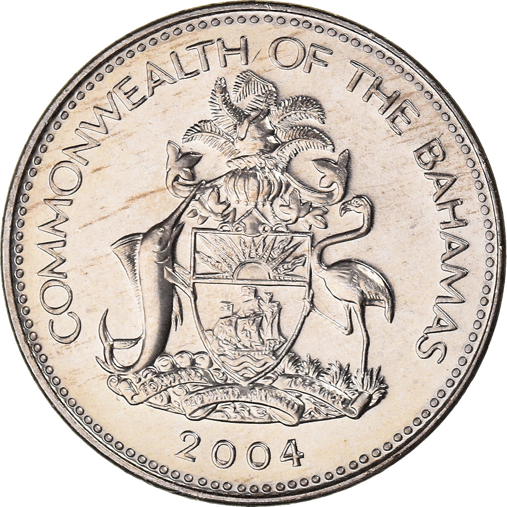 Coin, Bahamas, Elizabeth II, 5 Cents, 2004, Franklin Mint, MS(63)