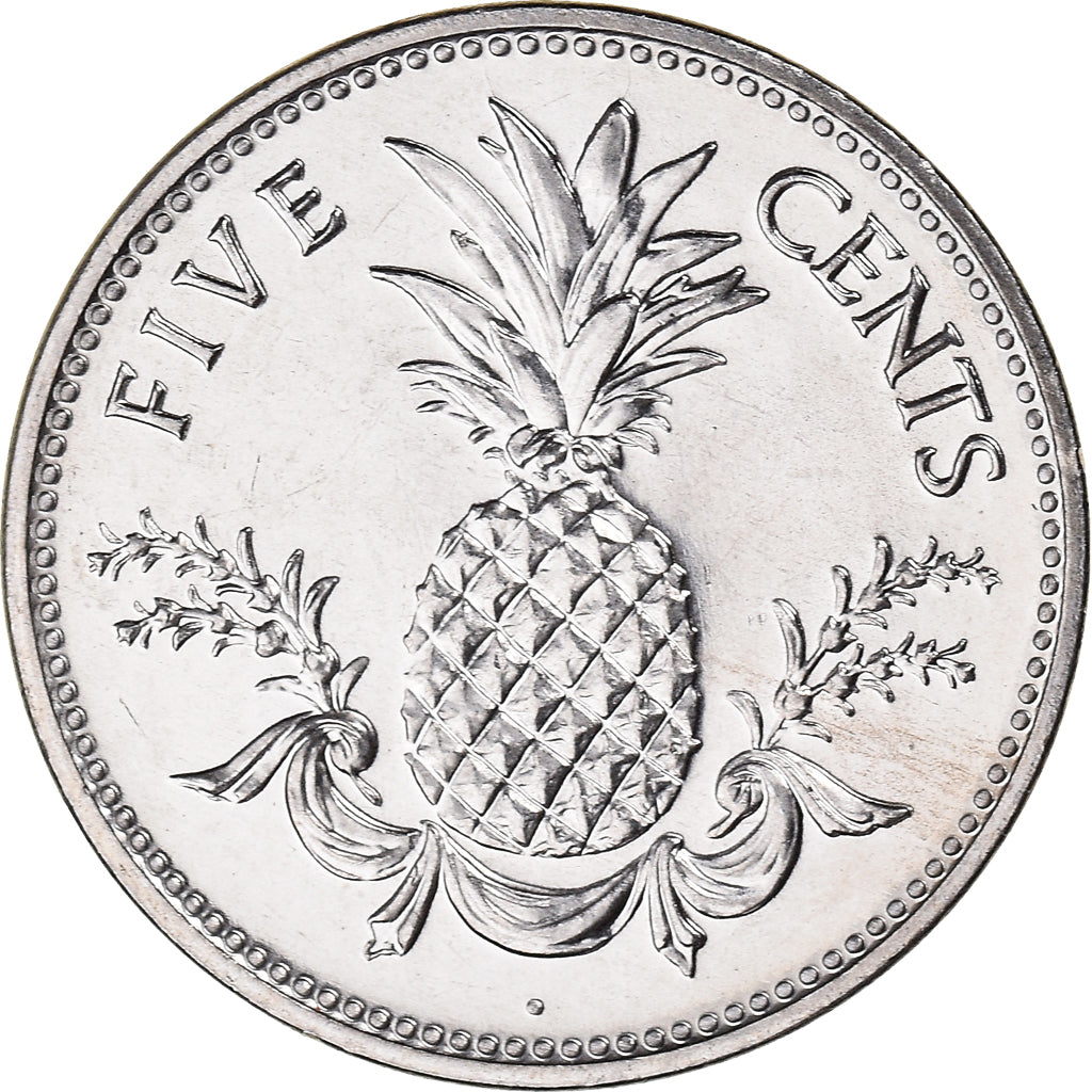 Coin, Bahamas, Elizabeth II, 5 Cents, 2004, Franklin Mint, MS(63)