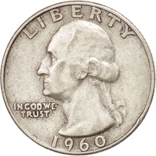 Stati Uniti, Washington Quarter, Quarter, 1960, U.S. Mint, Denver, BB, Argent...