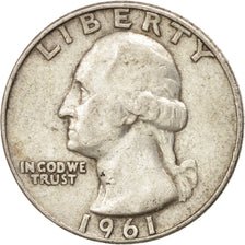 United States, Washington Quarter, 1961, Denver, KM:164, EF(40-45)