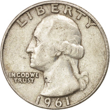 Stati Uniti, Washington Quarter, Quarter, 1961, U.S. Mint, Denver, BB, Argent...