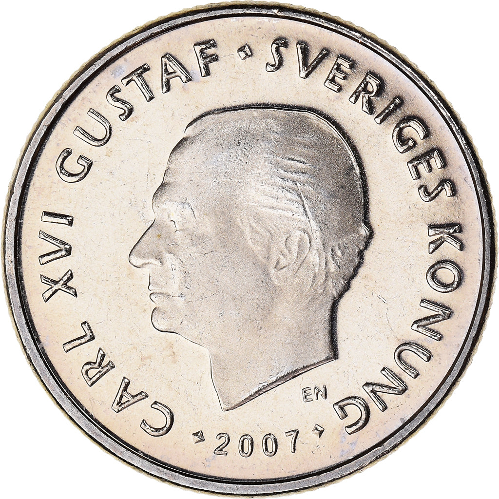 Coin, Sweden, Carl XVI Gustaf, Krona, 2007, Eskilstuna, AU(55-58)