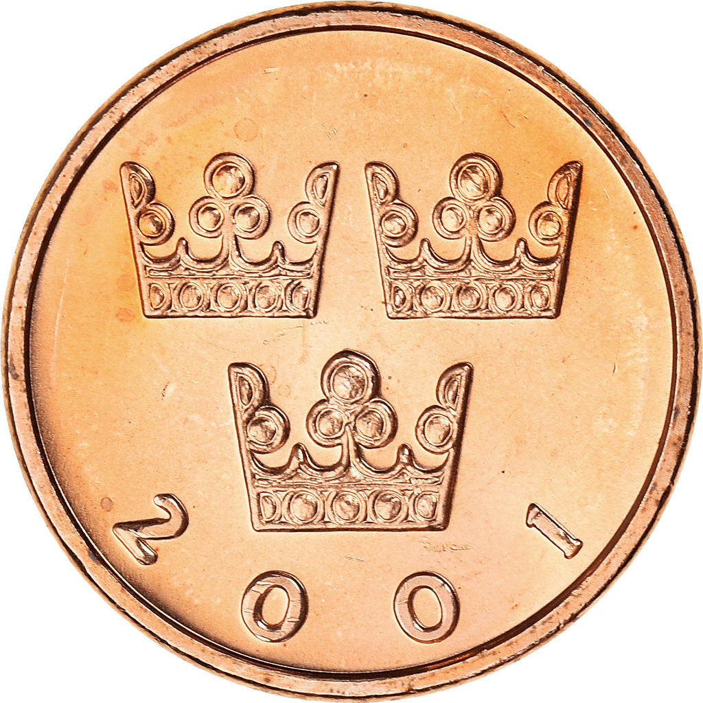 Coin, Sweden, Carl XVI Gustaf, 50 Öre, 2001, MS(63), Bronze, KM:878