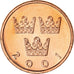 Coin, Sweden, Carl XVI Gustaf, 50 Öre, 2001, MS(63), Bronze, KM:878