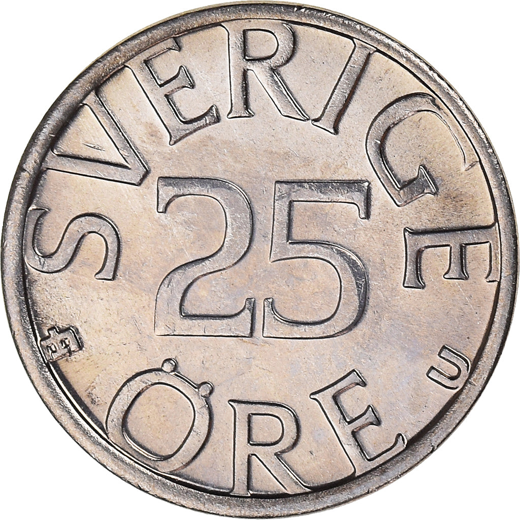 Coin, Sweden, 25 Öre, 1980, MS(60-62), Copper-nickel