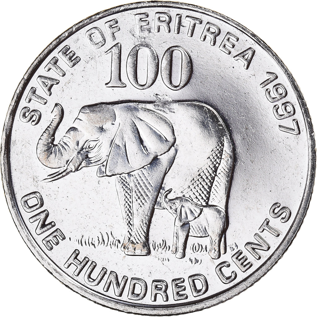Coin, Eritrea, 100 Cents, 1997, AU(55-58), Nickel Clad Steel, KM:48