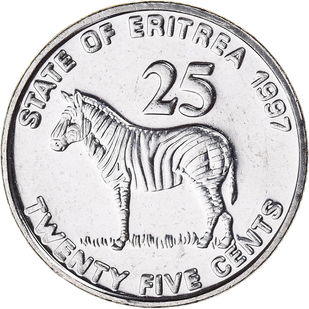 Monnaie, Érythrée, 25 Cents, 1997, SUP, Nickel Clad Steel, KM:46