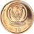Moneda, Ruanda, 10 Francs, 2003, EBC, Latón chapado en acero, KM:24