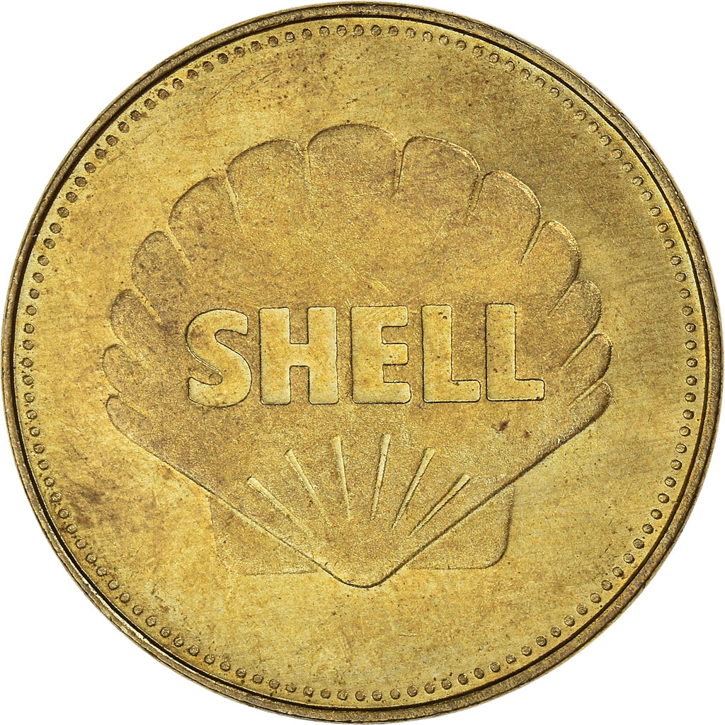 Francia, zeton, Collection Shell, Alcock and Brown, Aviation, MBC+, Bronce -