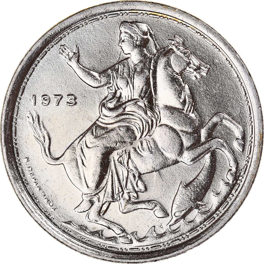 Moneta, Grecia, Constantine II, 20 Drachmai, 1973, BB, Rame-nichel, KM:111