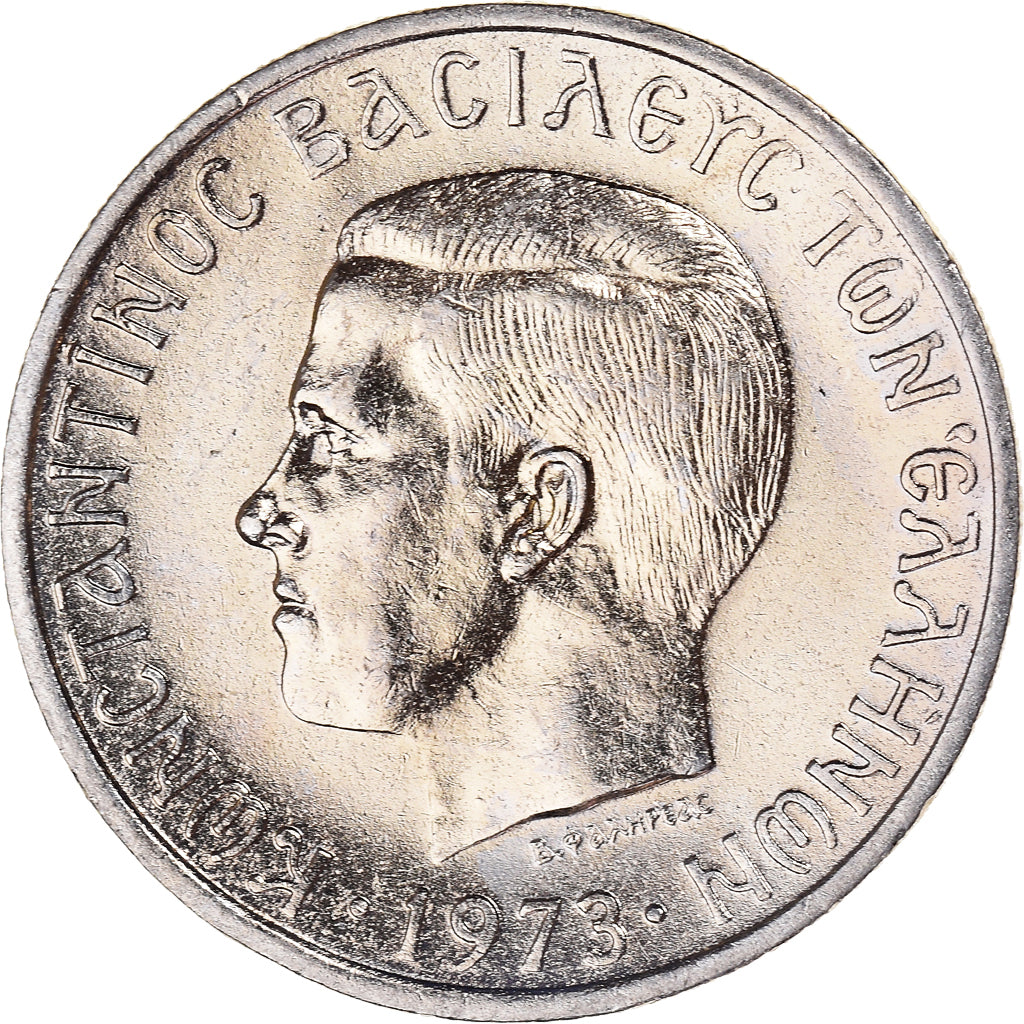 Münze, Griechenland, Constantine II, 5 Drachmai, 1973, VZ+, Kupfer-Nickel
