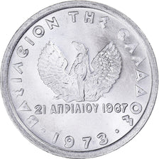 Moeda, Grécia, 10 Lepta, 1973, MS(64), Alumínio, KM:102