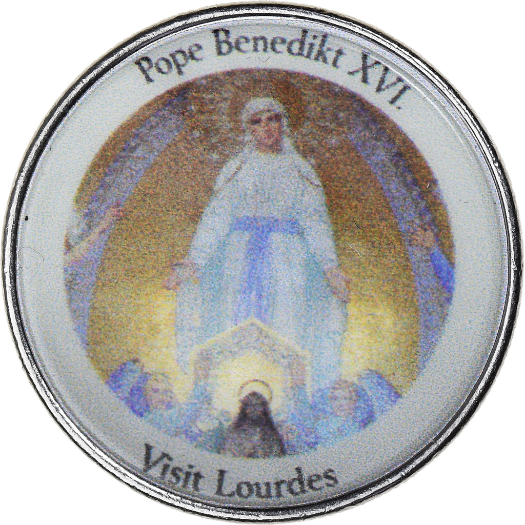 Włochy, Token, Benoit XVI, Visite de Lourdes, AU(50-53), Cupronickel