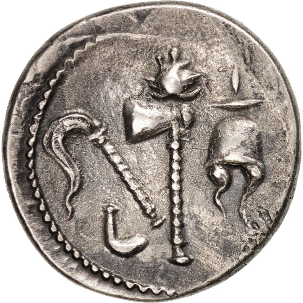 Julius Caesar, Denarius, Military mint traveling with Caesar, AU(55-58)