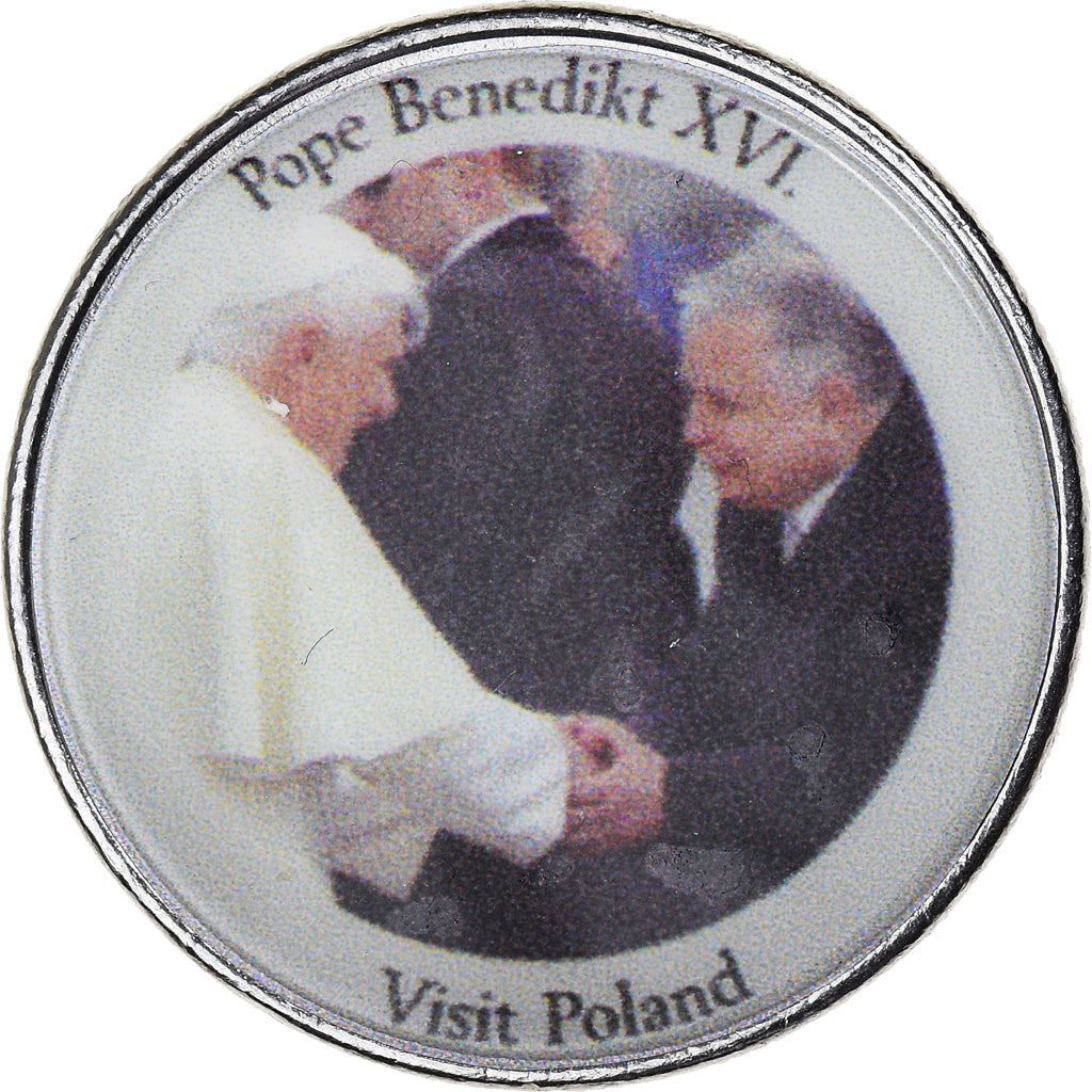 Italy, Token, Benoit XVI, Visite de la Pologne, AU(50-53), Cupronickel