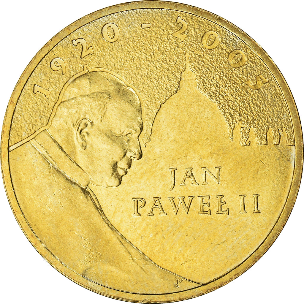 Coin, Poland, jean paul II, 2 Zlote, 2005, Warsaw, AU(55-58), Brass, KM:527